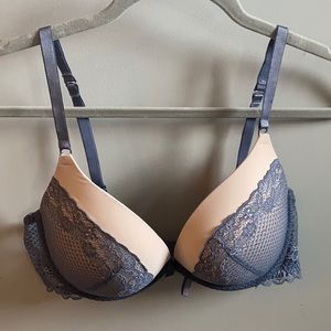 Aerie bra 36C cream with blue lace